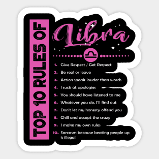 Top 10 Rules Of Libra Birthday Sticker